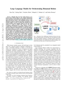Large Language Models for Orchestrating Bimanual Robots