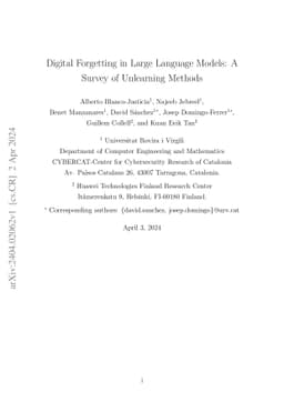 Digital Forgetting in Large Language Models: A Survey of Unlearning
  Methods