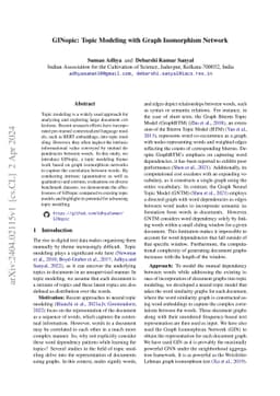GINopic: Topic Modeling with Graph Isomorphism Network