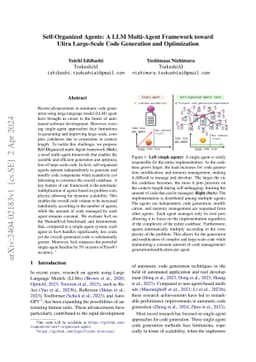 Self-Organized Agents: A LLM Multi-Agent Framework toward Ultra
  Large-Scale Code Generation and Optimization