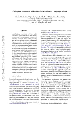 Emergent Abilities in Reduced-Scale Generative Language Models