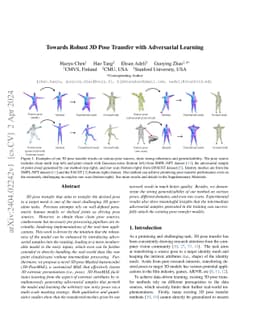 Towards Robust 3D Pose Transfer with Adversarial Learning