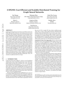 CATGNN: Cost-Efficient and Scalable Distributed Training for Graph
  Neural Networks