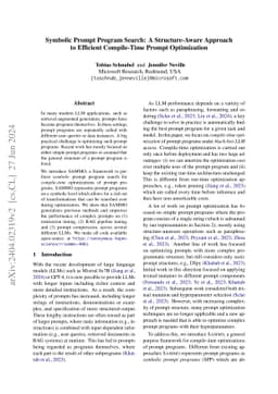Symbolic Prompt Program Search: A Structure-Aware Approach to Efficient
  Compile-Time Prompt Optimization