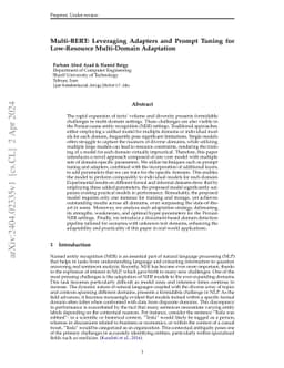 Multi-BERT: Leveraging Adapters and Prompt Tuning for Low-Resource
  Multi-Domain Adaptation