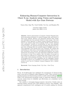 Enhancing Human-Computer Interaction in Chest X-ray Analysis using
  Vision and Language Model with Eye Gaze Patterns