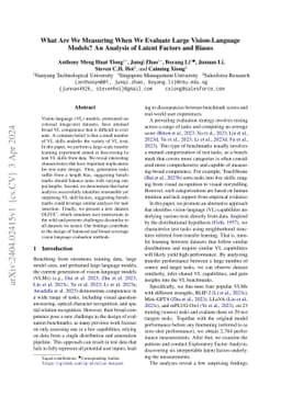 What Are We Measuring When We Evaluate Large Vision-Language Models? An
  Analysis of Latent Factors and Biases