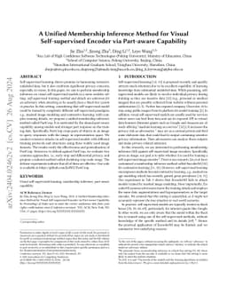 A Unified Membership Inference Method for Visual Self-supervised Encoder
  via Part-aware Capability