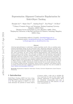 Representation Alignment Contrastive Regularization for Multi-Object
  Tracking