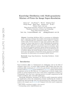 Knowledge Distillation with Multi-granularity Mixture of Priors for
  Image Super-Resolution
