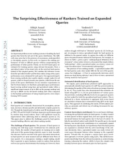 The Surprising Effectiveness of Rankers Trained on Expanded Queries