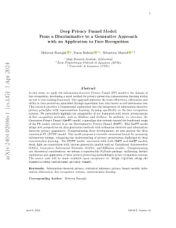 Deep Privacy Funnel Model: From a Discriminative to a Generative
  Approach with an Application to Face Recognition