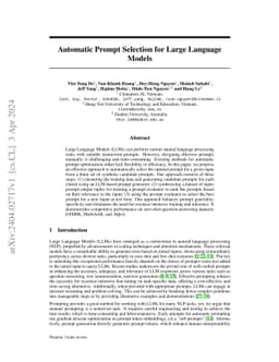 Automatic Prompt Selection for Large Language Models