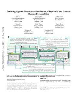 Evolving Agents: Interactive Simulation of Dynamic and Diverse Human
  Personalities