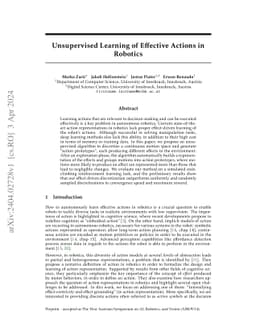 Unsupervised Learning of Effective Actions in Robotics