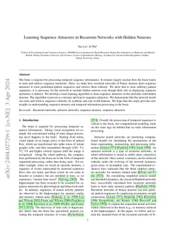 Learning Sequence Attractors in Recurrent Networks with Hidden Neurons
