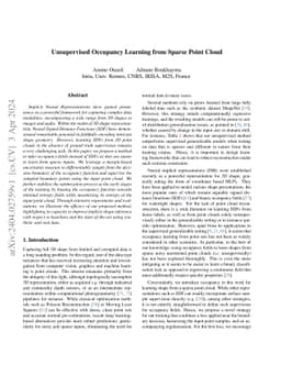 Unsupervised Occupancy Learning from Sparse Point Cloud