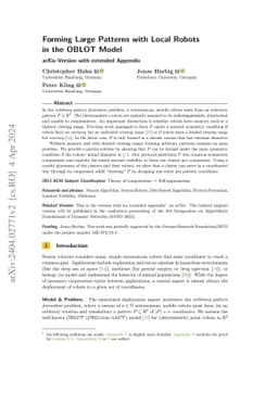 Forming Large Patterns with Local Robots in the OBLOT Model