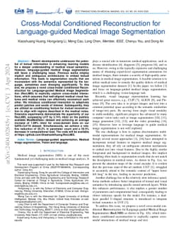 Cross-Modal Conditioned Reconstruction for Language-guided Medical Image
  Segmentation