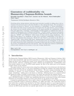 Guarantees of confidentiality via Hammersley-Chapman-Robbins bounds