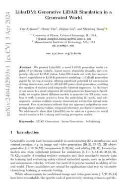 LidarDM: Generative LiDAR Simulation in a Generated World