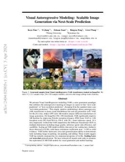 Visual Autoregressive Modeling: Scalable Image Generation via Next-Scale
  Prediction