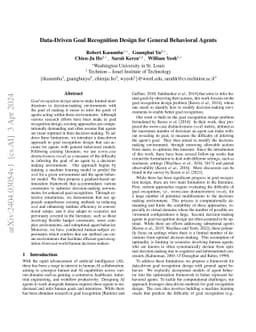 Data-Driven Goal Recognition Design for General Behavioral Agents