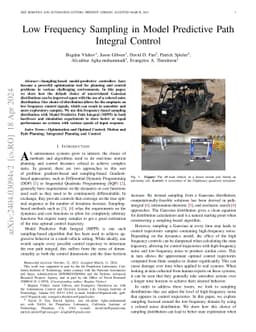 Low Frequency Sampling in Model Predictive Path Integral Control