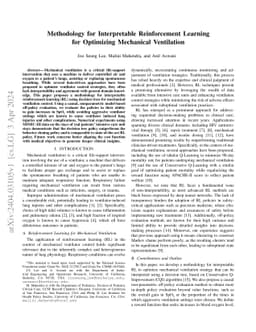 Methodology for Interpretable Reinforcement Learning for Optimizing Mechanical Ventilation