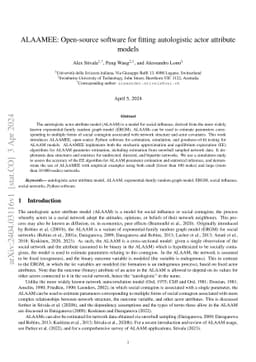 ALAAMEE: Open-source software for fitting autologistic actor attribute
  models