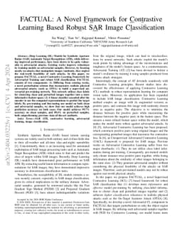 FACTUAL: A Novel Framework for Contrastive Learning Based Robust SAR
  Image Classification