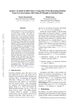 nicolay-r at SemEval-2024 Task 3: Using Flan-T5 for Reasoning Emotion
  Cause in Conversations with Chain-of-Thought on Emotion States