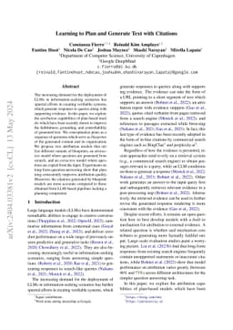 Learning to Plan and Generate Text with Citations