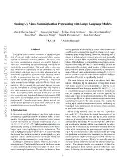 Scaling Up Video Summarization Pretraining with Large Language Models