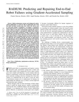 RADIUM: Predicting and Repairing End-to-End Robot Failures using
  Gradient-Accelerated Sampling