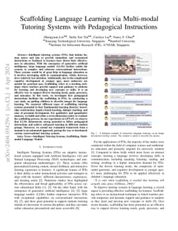 Scaffolding Language Learning via Multi-modal Tutoring Systems with
  Pedagogical Instructions