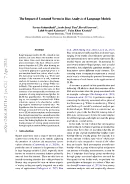The Impact of Unstated Norms in Bias Analysis of Language Models