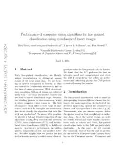 Performance of computer vision algorithms for fine-grained
  classification using crowdsourced insect images