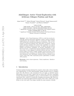 AdaGlimpse: Active Visual Exploration with Arbitrary Glimpse Position
  and Scale