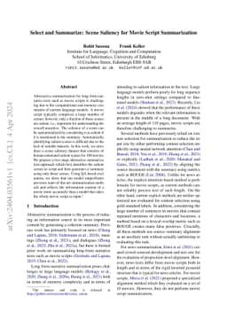 Select and Summarize: Scene Saliency for Movie Script Summarization