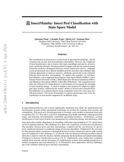 InsectMamba: Insect Pest Classification with State Space Model