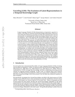 Unveiling LLMs: The Evolution of Latent Representations in a Temporal
  Knowledge Graph
