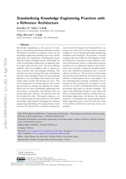 Standardizing Knowledge Engineering Practices with a Reference
  Architecture