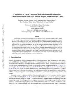 Capabilities of Large Language Models in Control Engineering: A
  Benchmark Study on GPT-4, Claude 3 Opus, and Gemini 1.0 Ultra