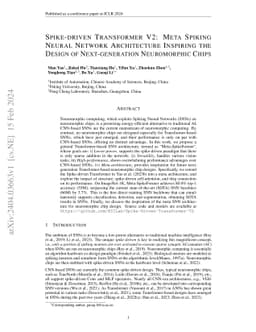 Spike-driven Transformer V2: Meta Spiking Neural Network Architecture
  Inspiring the Design of Next-generation Neuromorphic Chips