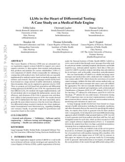 LLMs in the Heart of Differential Testing: A Case Study on a Medical Rule Engine
