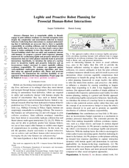 Legible and Proactive Robot Planning for Prosocial Human-Robot
  Interactions