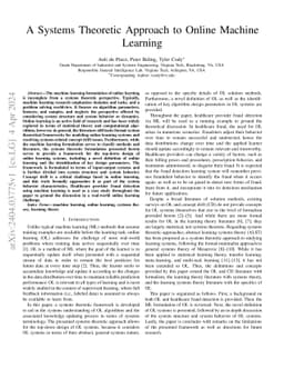 A Systems Theoretic Approach to Online Machine Learning
