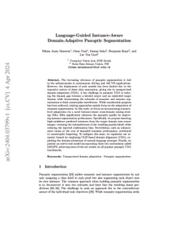 Language-Guided Instance-Aware Domain-Adaptive Panoptic Segmentation