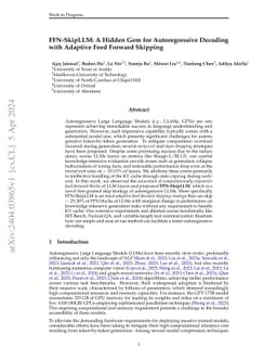 FFN-SkipLLM: A Hidden Gem for Autoregressive Decoding with Adaptive Feed
  Forward Skipping